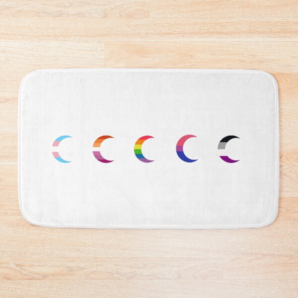 Item preview, Row of 5 Crescent Pride Moons: Ace | Bi | Classic Rainbow | Lesbian | Trans designed and sold by dickensign.
