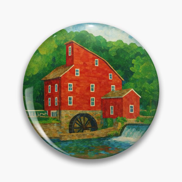 Item preview, Clinton Red Mill Vintage Travel Poster Print designed and sold by thaneydesign.