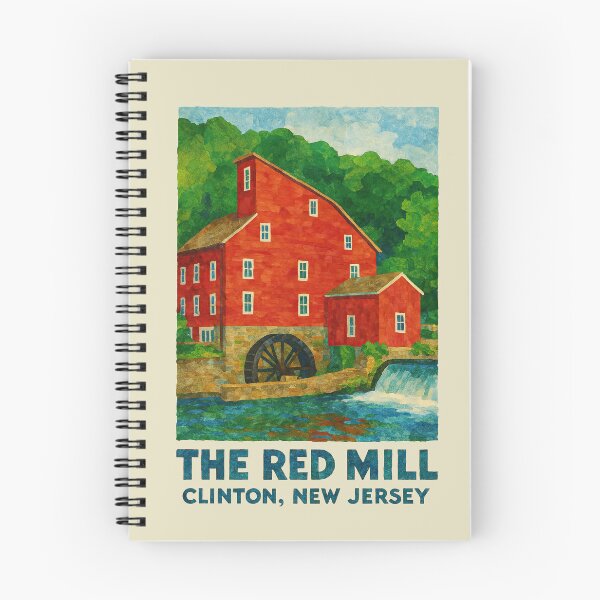 Item preview, Clinton Red Mill Vintage Travel Poster Print designed and sold by thaneydesign.