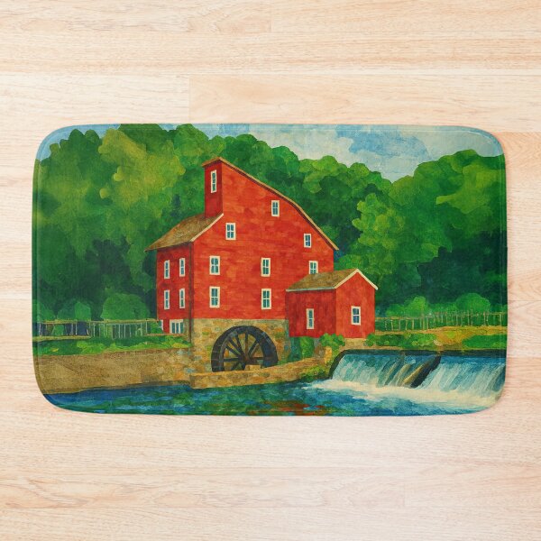 Item preview, Clinton Red Mill Vintage Travel Poster Print designed and sold by thaneydesign.