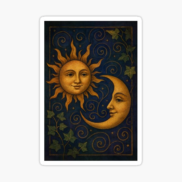 Item preview, Vintage 90s Sun, Moon & Spirals designed and sold by WhimsicalWoman.