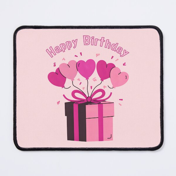 Item preview, Birthday design with heart balloons and gift, pink, rose designed and sold by angel-cat-22.