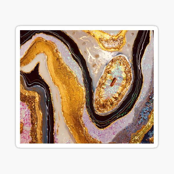 Golden geode Sticker