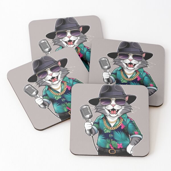 Item preview, Retro Funky Cat Singer – Kawaii Music Lover Sticker designed and sold by All Creative Designer.