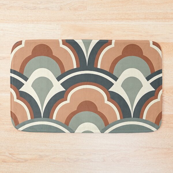 Item preview, Mid Century Modern Retro Geometric Vintage Pattern Terra Cotta , Mint Green designed and sold by Prints and Lifestyle.