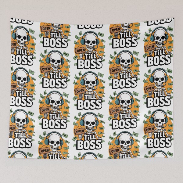 Item preview, Funny Skeleton Working Till Boss Calls It Off designed and sold by Taans-Creation.
