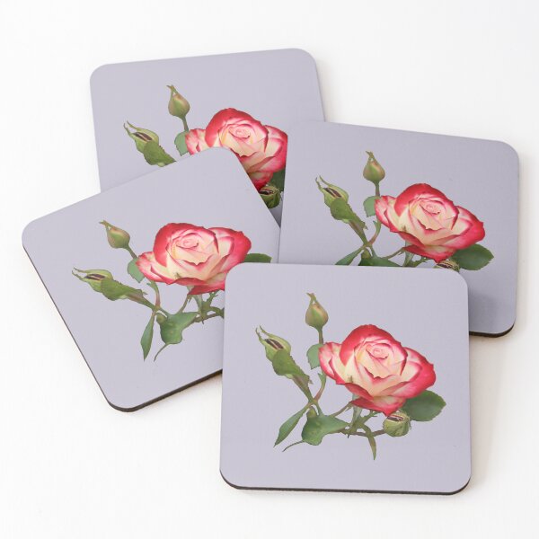 Item preview, Red and Creme Rose with Buds on Pale Lilac designed and sold by STHogan2.