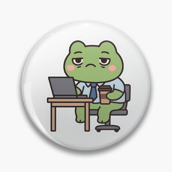 Item preview, Tired Office Frog – Kawaii Sticker designed and sold by Tripconic.