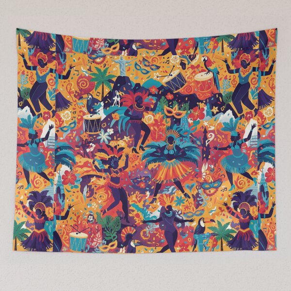 Item preview, Vibrant Rio Carnival Dancers Pattern designed and sold by tretyakov.