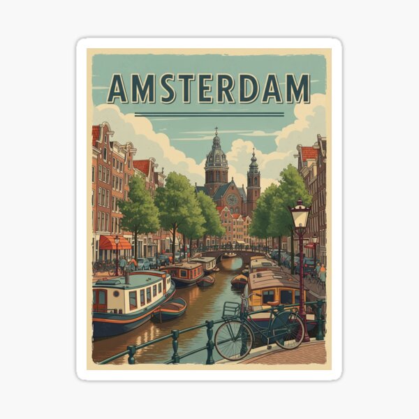 Item preview, Amsterdam Travel Poster designed and sold by 4rtistcDrift.