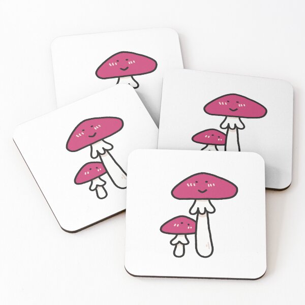 Item preview, Cute and Simple Parent and Kid Mushrooms Sticker - Pink designed and sold by MariaCaiOriginal.