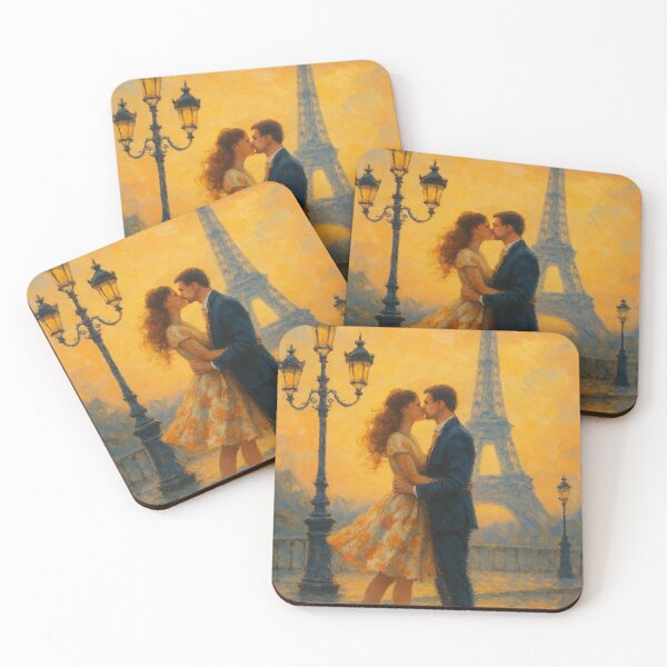 Item preview, Golden Hour Kiss in Paris designed and sold by PaintedPixels01.