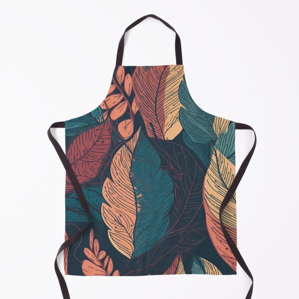 Artikelvorschau, Tropisches Blattmuster – Handgezeichnetes botanisches Design in Blaugrün und Koralle entworfen und verkauft von PaintbrushPlace.