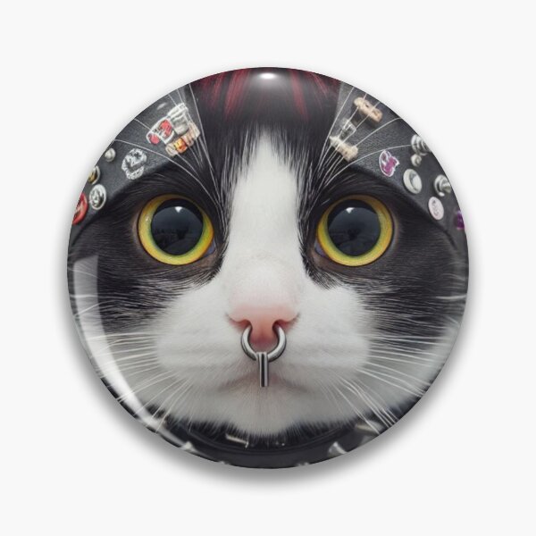 Item preview, Punk Cat Attitude – Leather Jacket & Nose Ring Vibes designed and sold by ashokreddy343.
