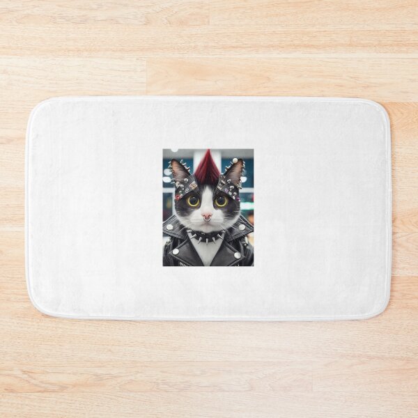 Item preview, Punk Cat Attitude – Leather Jacket & Nose Ring Vibes designed and sold by ashokreddy343.