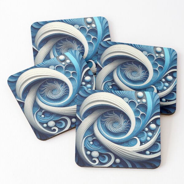 Item preview, Abstract Spiral  Blue and White 175 designed and sold by Vicky Brago-Mitchell®.
