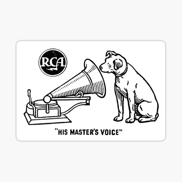 Vista previa del artículo con la obra «RCA - Logotipo de "His Masters Voice" de la década de 1950 con Nipper», diseñado y vendido por geetarv.