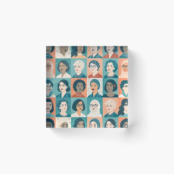 Item preview, Womens Day Diverse Portraits Grid designed and sold by tretyakov.