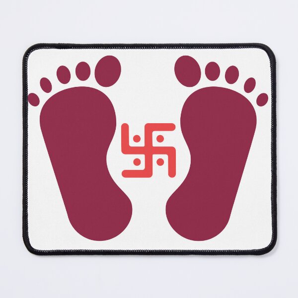 Item preview, Swastik with Divine Footprints – Symbol of Auspiciousness designed and sold by IndianShopper.
