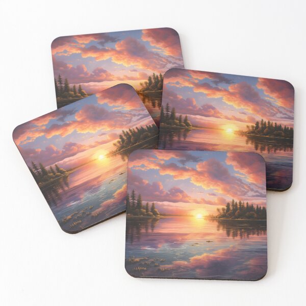 Item preview, Lake Sunset Reflections Water Dance designed and sold by DrawnThreads.
