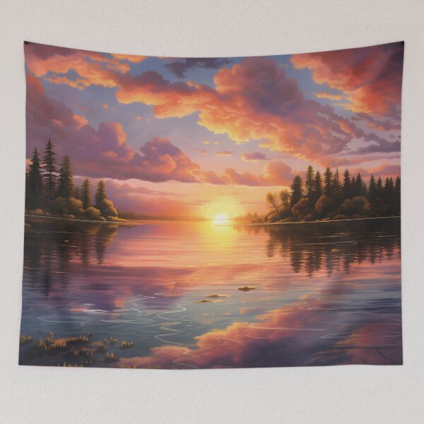 Item preview, Lake Sunset Reflections Water Dance designed and sold by DrawnThreads.