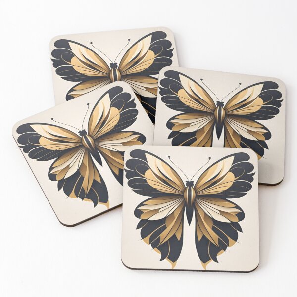 Item preview, beautiful unique black golden design butterfly drawing  designed and sold by NivyasArtistry.
