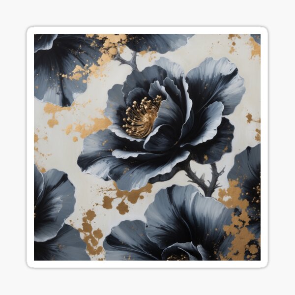 Item preview, Regalo Azul – Vintage Elegance in Faded Jewel Tones | Black, Gold & Silver Fine Art Print” designed and sold by ShopCWA.