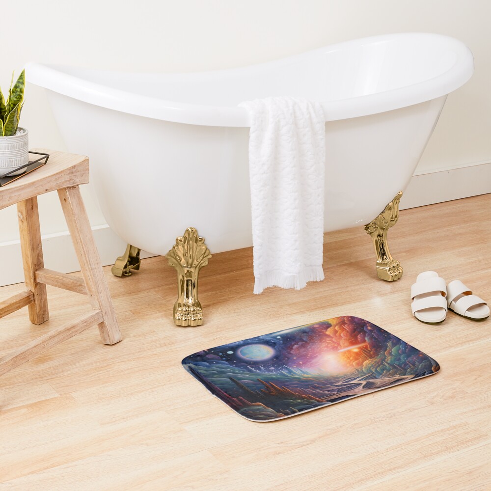 Vista previa del artículo con la obra «Alfombra de baño», diseñado y vendido por DrawnThreads.