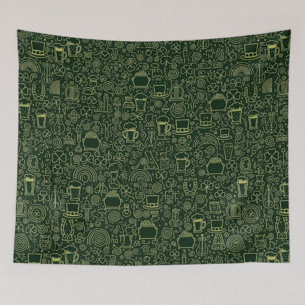 Item preview, Green St Patricks Day Icons Pattern designed and sold by tretyakov.