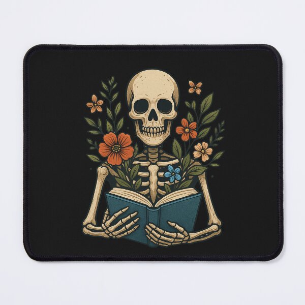Item preview, Skeleton Reading a Book – Floral Bones Art for Book Lovers & Dreamers designed and sold by ColorSplash123.
