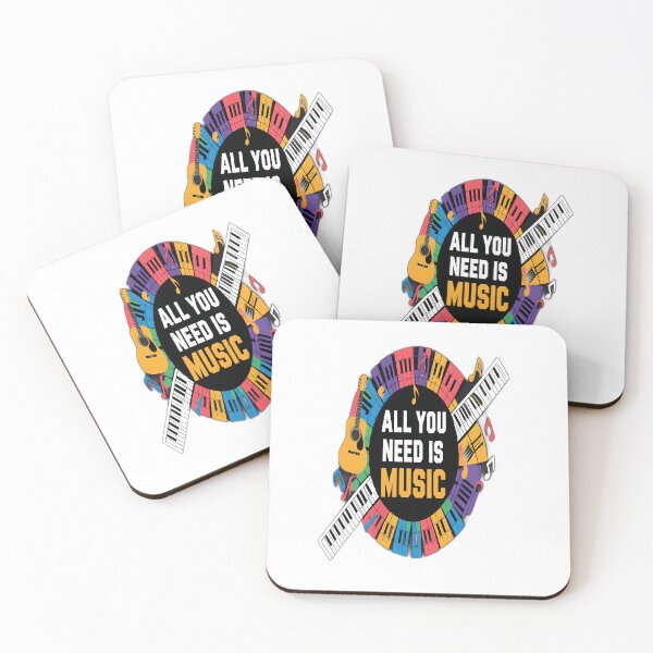 Item preview, "All You Need Is Music" – Vibrant Modern Music T-Shirt Design designed and sold by Imrose-Fashion.