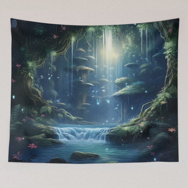 Artikelvorschau, Waterfall Dreamscape entworfen und verkauft von DrawnThreads.