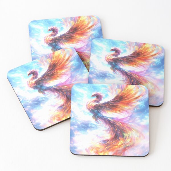 Item preview, drawing of a beautiful colourful mythical bird phoenix designed and sold by NivyasArtistry.