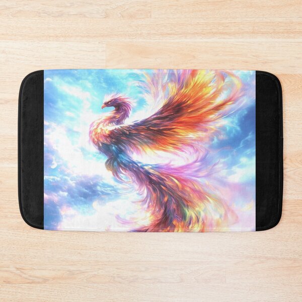 Item preview, drawing of a beautiful colourful mythical bird phoenix designed and sold by NivyasArtistry.