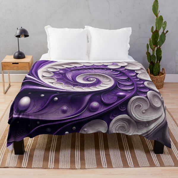 Item preview, Abstract Spiral Purple and White 174 designed and sold by Vicky Brago-Mitchell®.