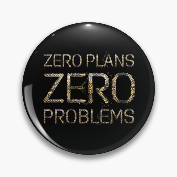Item preview, Zero Plans Zero Problems – Funny Lazy Vibes Metallic Gold Typography  designed and sold by TeesAndSass.