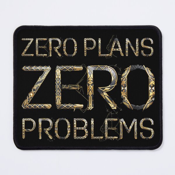 Item preview, Zero Plans Zero Problems – Funny Lazy Vibes Metallic Gold Typography  designed and sold by TeesAndSass.