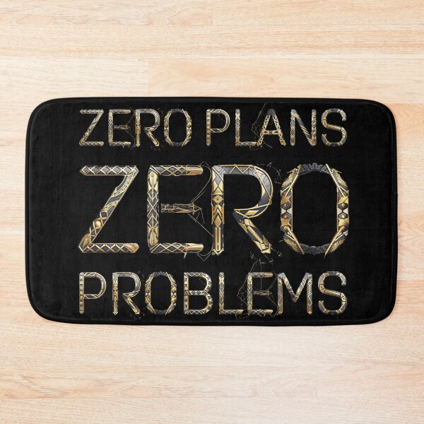 Item preview, Zero Plans Zero Problems – Funny Lazy Vibes Metallic Gold Typography  designed and sold by TeesAndSass.