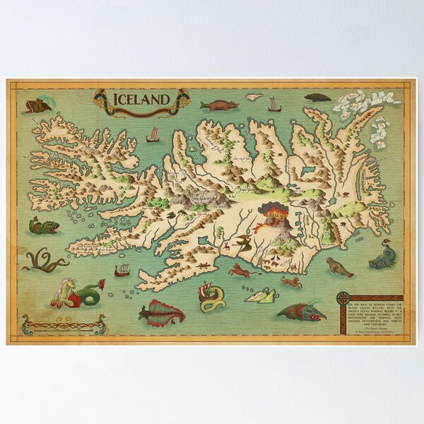 Item preview, Age of Vikings: Map of Iceland by Colby Richards designed and sold by Chaosium.