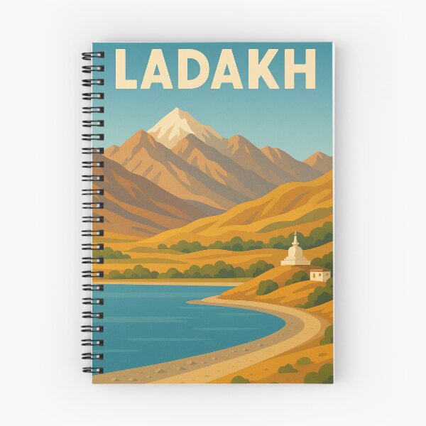 Item preview, Ladakh Mountain Landscape with Stupa and Blue Lake designed and sold by Aryabek.