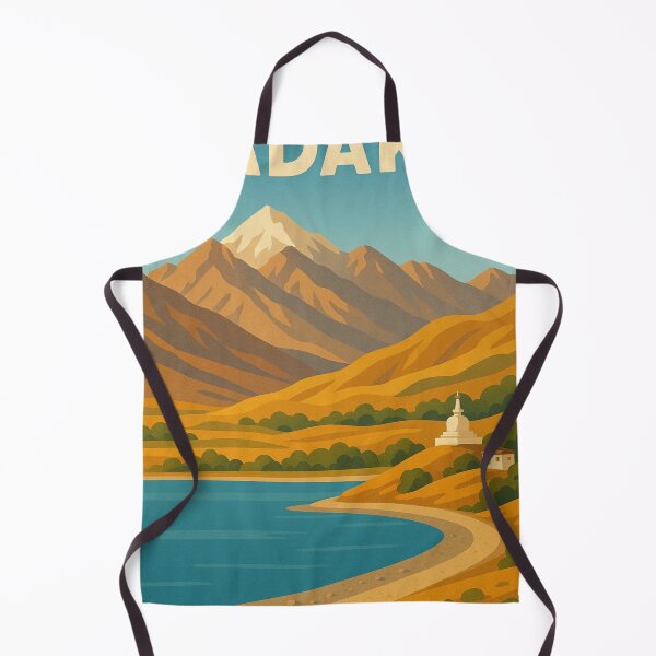 Item preview, Ladakh Mountain Landscape with Stupa and Blue Lake designed and sold by Aryabek.