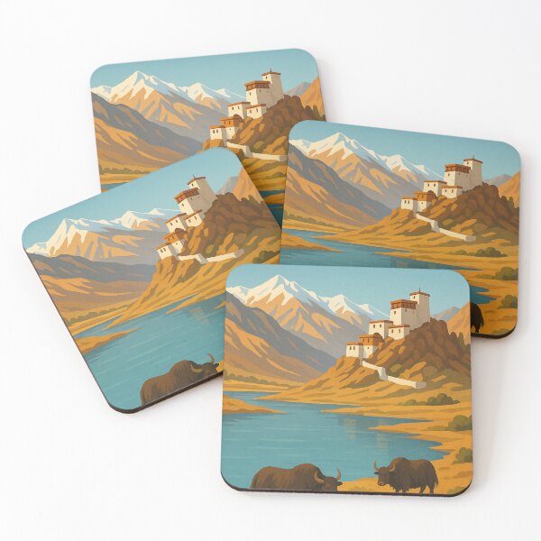 Item preview, Ladakh Monastery with Yaks and Mountain River designed and sold by Aryabek.