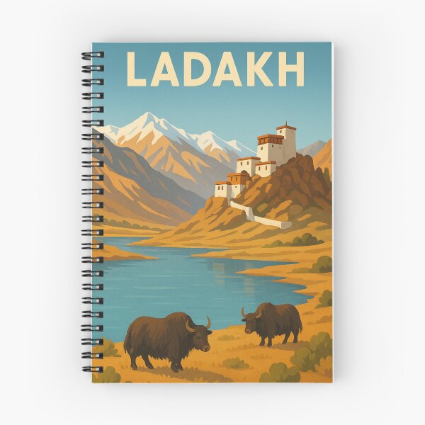 Item preview, Ladakh Monastery with Yaks and Mountain River designed and sold by Aryabek.