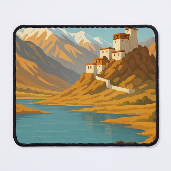 Item preview, Ladakh Monastery with Yaks and Mountain River designed and sold by Aryabek.