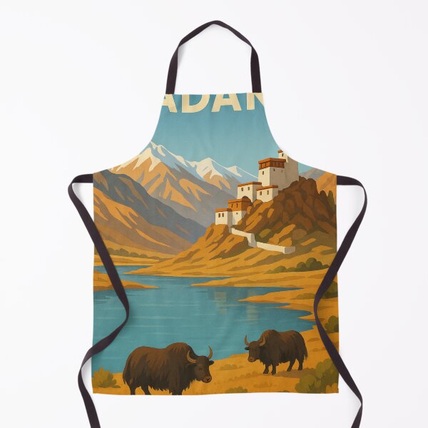 Item preview, Ladakh Monastery with Yaks and Mountain River designed and sold by Aryabek.