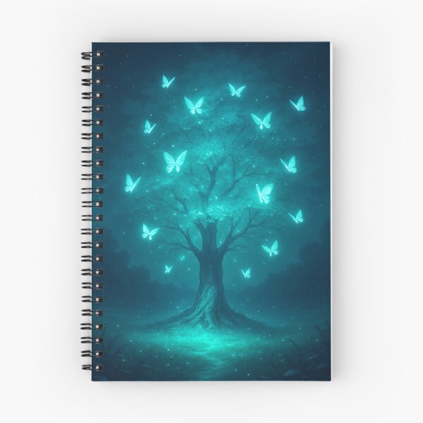 Item preview, Magical Tree Surrounded by Blue Glowing Butterflies | Enchanted Forest Light Scene | Mystical Nighttime Nature Design | Ethereal Butterfly Glow Artwork | Fantasy Tree of Light designed and sold by PaintedPixels01.