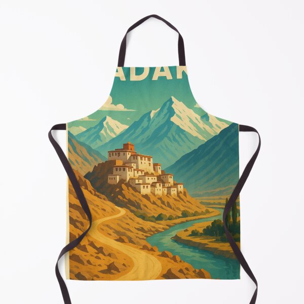 Item preview, Ladakh Cliffside Monastery with River and Mountains designed and sold by Aryabek.