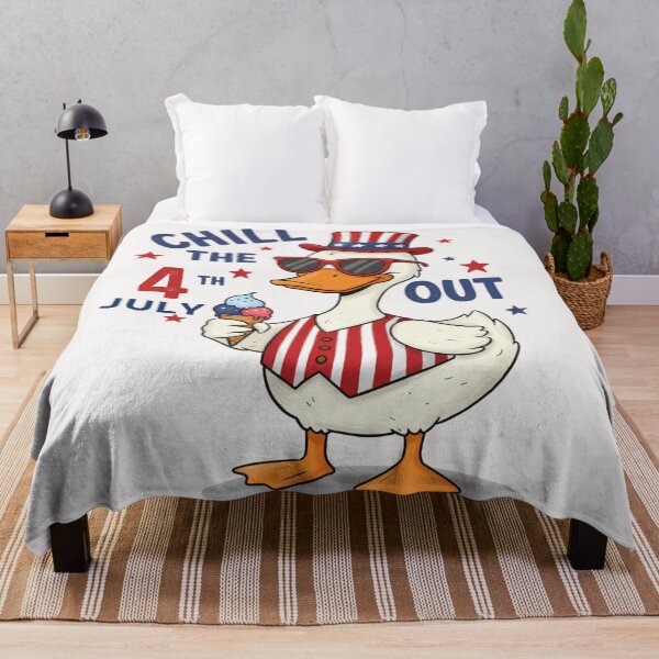Item preview, Funny July 4th Patriotic Ice Cream Design- Chill the 4th Out Duck designed and sold by wellie-chic.