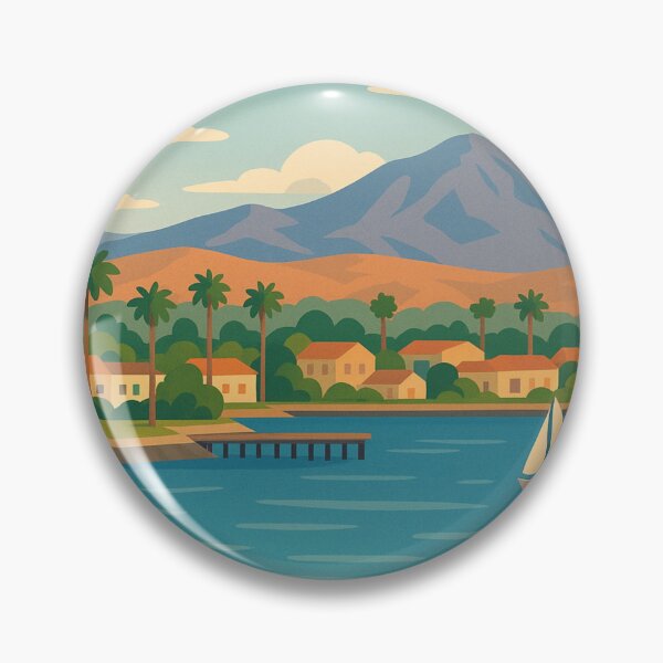 Item preview, Chula Vista Bay with Mountains, Palms, and Sailboat designed and sold by Aryabek.