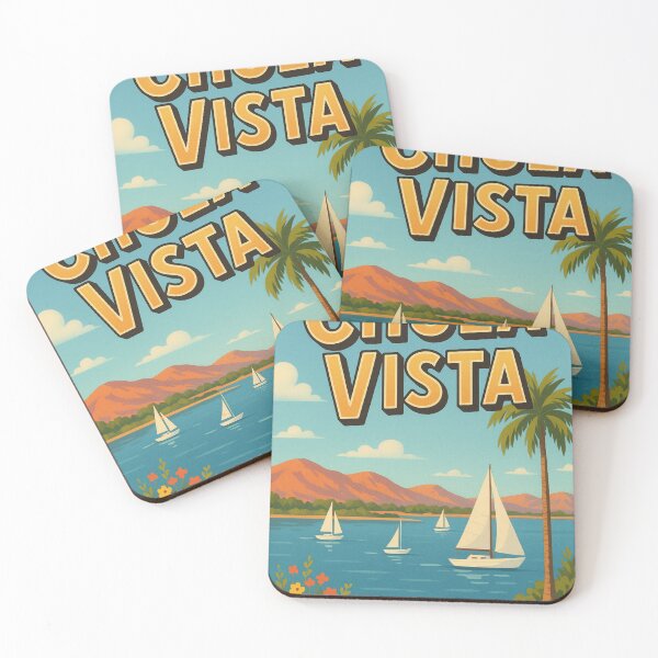 Item preview, Chula Vista Coastal Scene with Sailboats and Mountains designed and sold by Aryabek.